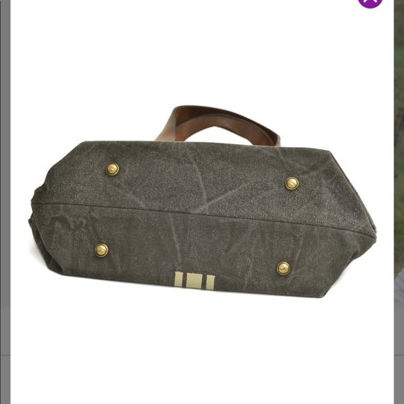 Le Papillon-St. Tropez tote-vintage dark gray white print stripe bag NWT LAST 1! - Picture 11 of 13